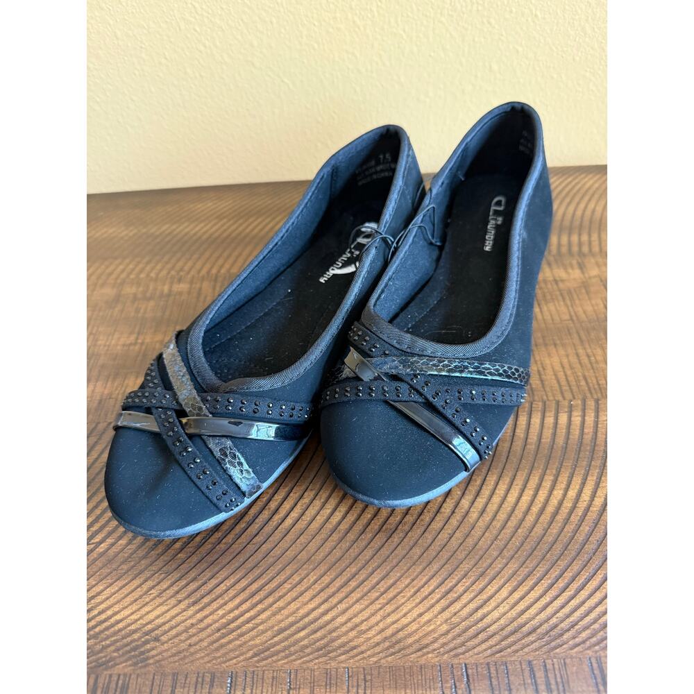 CL by Laundry black ballerina flat comfort padded insert size 7.5 New - Picture 2 of 2